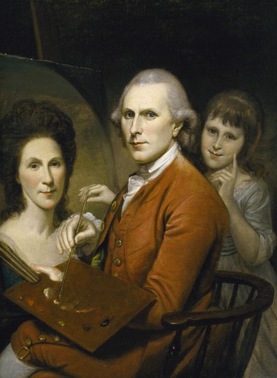 Selbstporträt mit Angelica und Porträt von Rachel von Charles Willson Peale